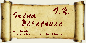 Irina Miletović vizit kartica